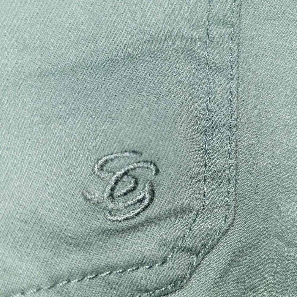 Susan Graver Straight Leg Jeans Green Women Size 26WP‎ Cropped Casual Pants